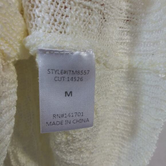 1.4.3 Story By Line Up Cream Cable Knit Button Front Sweater Vest Size M - Picture 6 of 7